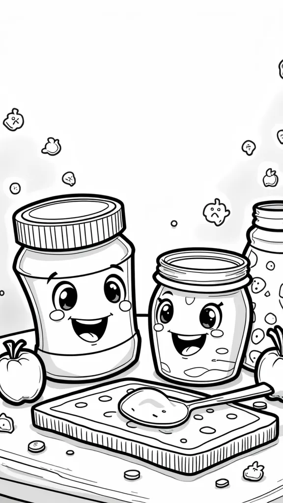 peanut butter and jelly coloring pages